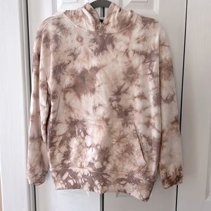 Tie-Dye Hooded Sweatshirt chocolate /Cream